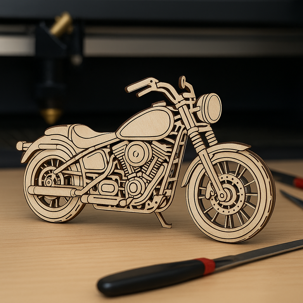 Rompecabezas 3D de Motos para Corte Láser - Diseño para Corte Láser en Formatos SVG, DXF, CDR y PDF